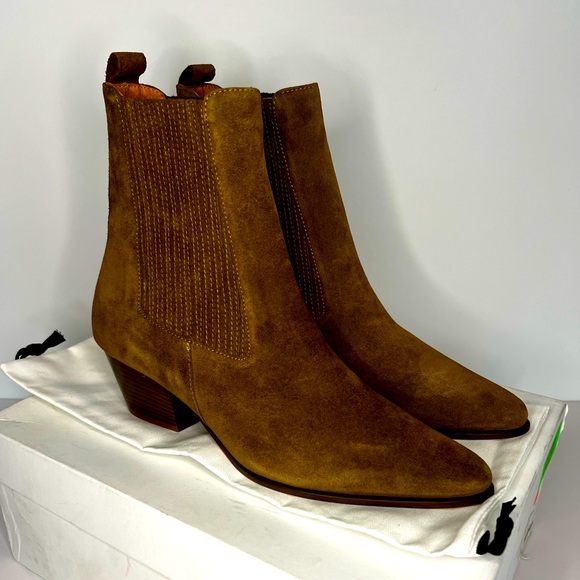 AMELYA LEATHER ANKLE BOOTS WITH ELASTIC - Picture 2 of 8